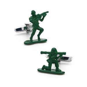 Green Army Men Military Soldier Cufflinks